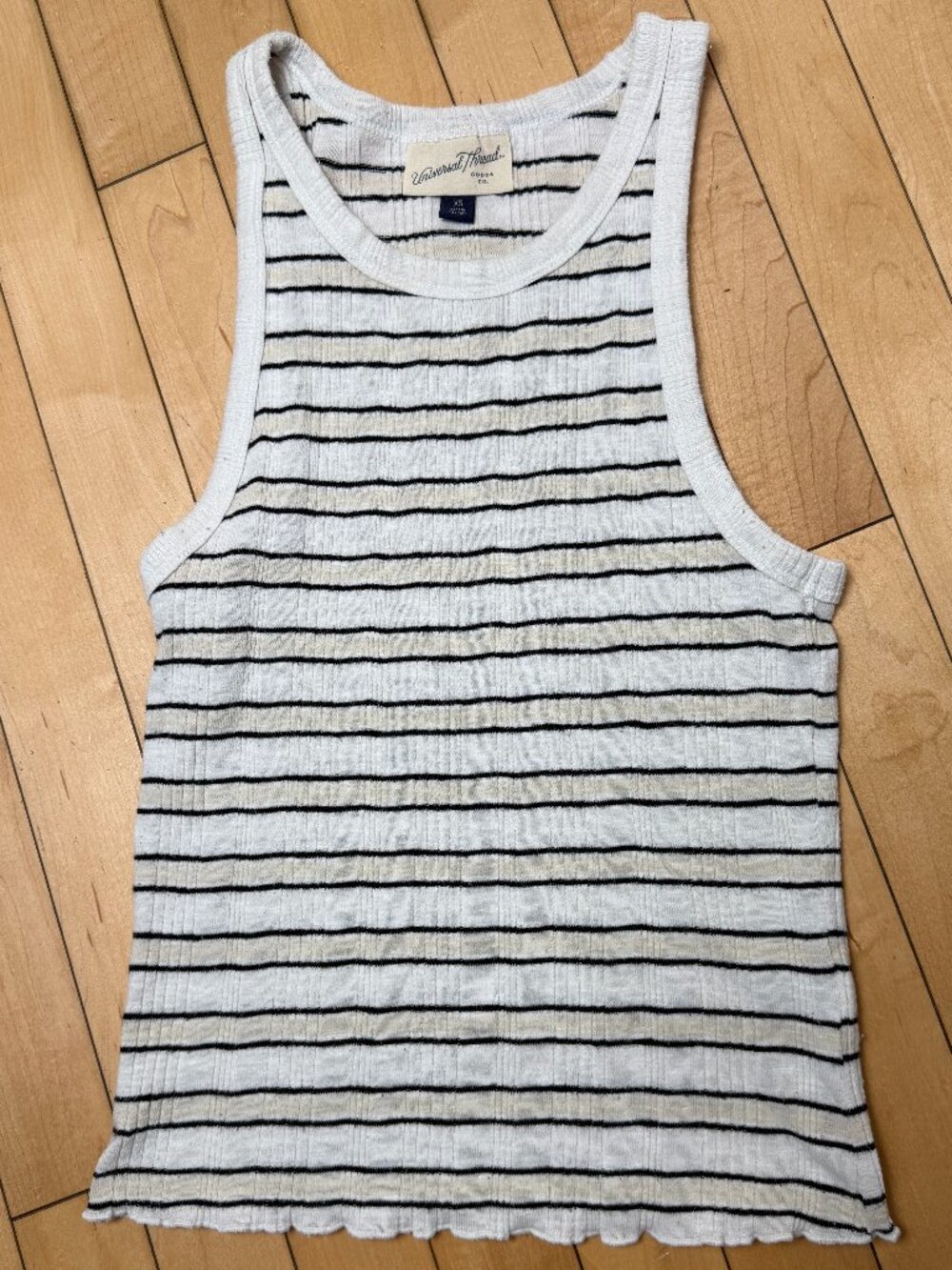 Universal Thread Striped Ribbed Tank Top Size XS Lettuce Edge - Picture 2 of 7